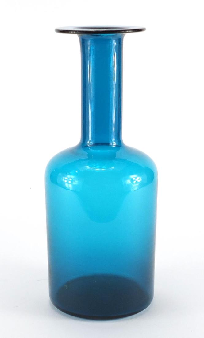 Holmegaard aqua blue gull vase, 30cm high: Holmegaard aqua blue gull vase, 30cm high