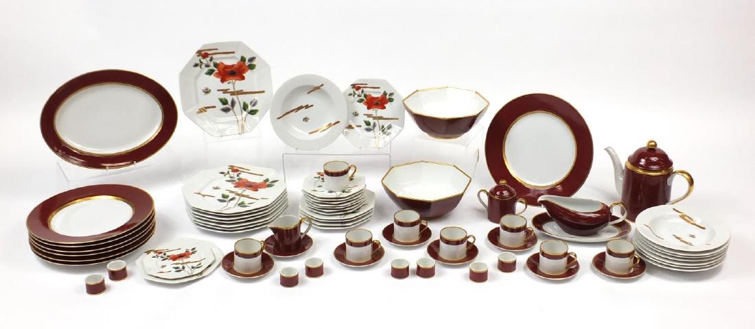 Fitz & Floyd Renaissance and Fleur et Nuages teaware: Fitz & Floyd Renaissance and Fleur et Nuages teaware including coffee pot and cups with saucers