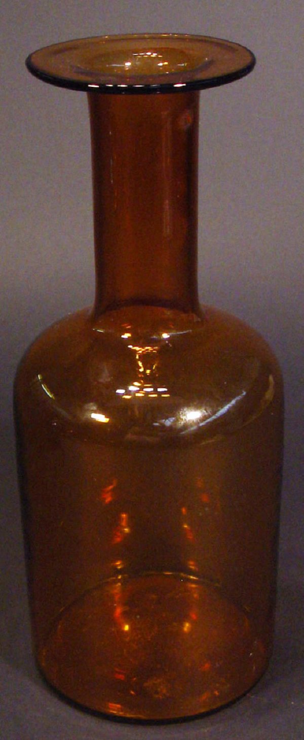 Holmegaard brown glass Gulvase, 30cm high: Holmegaard brown glass Gulvase, 30cm high