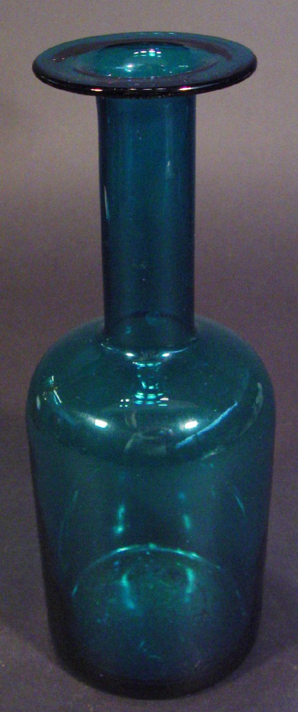 Holmegaard blue glass Gulvase, 25cm high: Holmegaard blue glass Gulvase, 25cm high