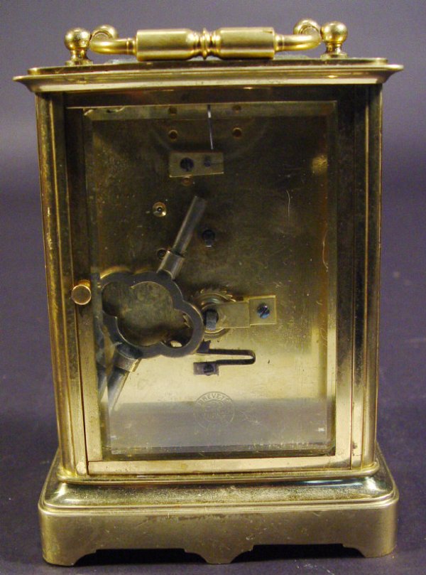 Brass cased carriage clock with bevel edged glass - 3