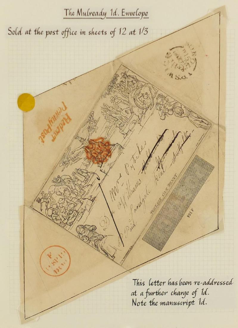 Victorian Mulready 1d envelope designed by John: Victorian Mulready 1d envelope designed by John Thompson