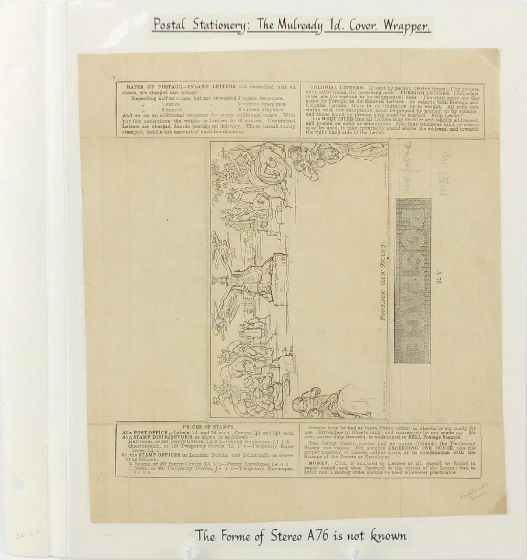 Victorian Mulready 1d cover wrapper by John Thompson: Victorian Mulready 1d cover wrapper by John Thompson