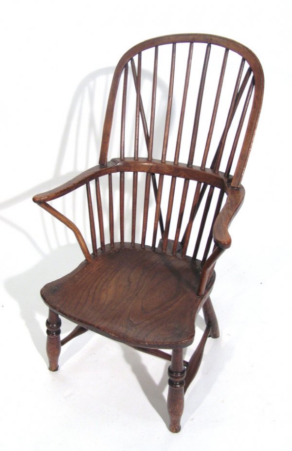 Elm stickback Windsor chair, 99cm high