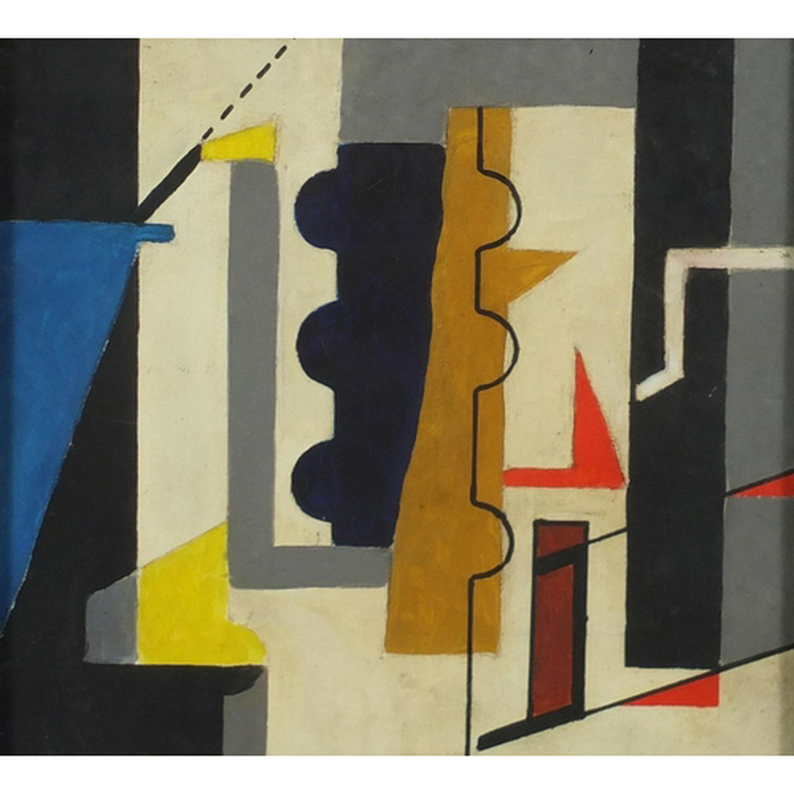 After John Piper - Abstract composition, oil on canvas,: After John Piper - Abstract composition, oil on canvas, details verso, framed, 38cm x 35cm