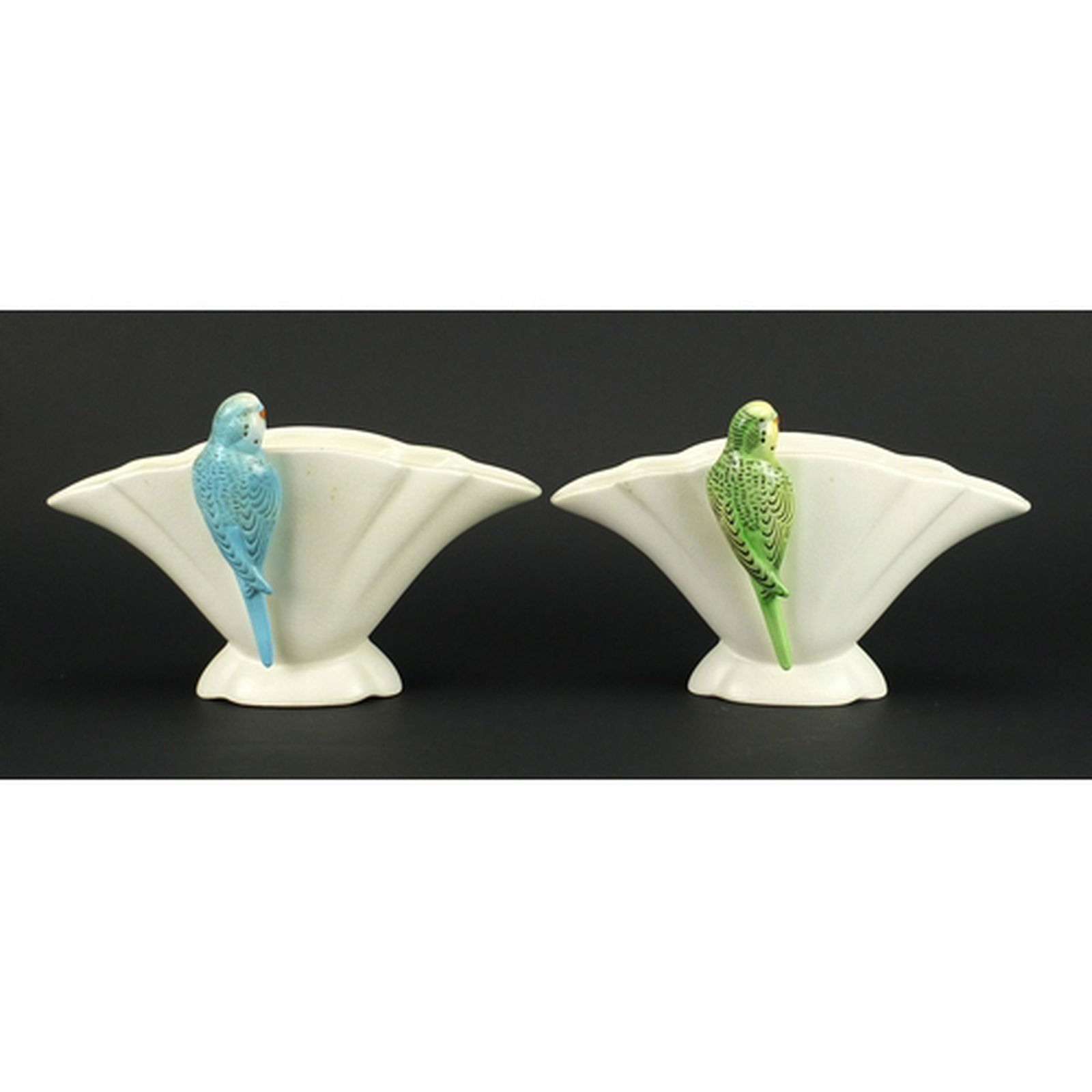 Pair Of Art Deco Sylvac Budgie Vases 17cm High Sep 14 2019