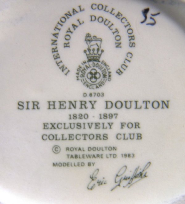 Small Royal Doulton Collectors Club character jug - 3