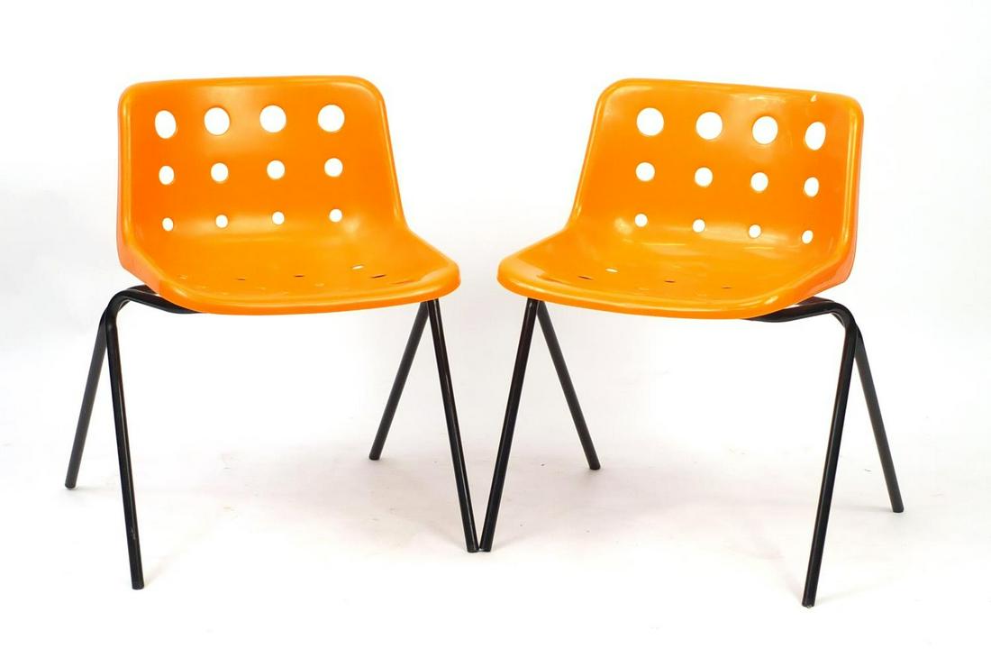 Pair of Robin Day design loft chairs, 70cm high: Pair of Robin Day design loft chairs, 70cm high