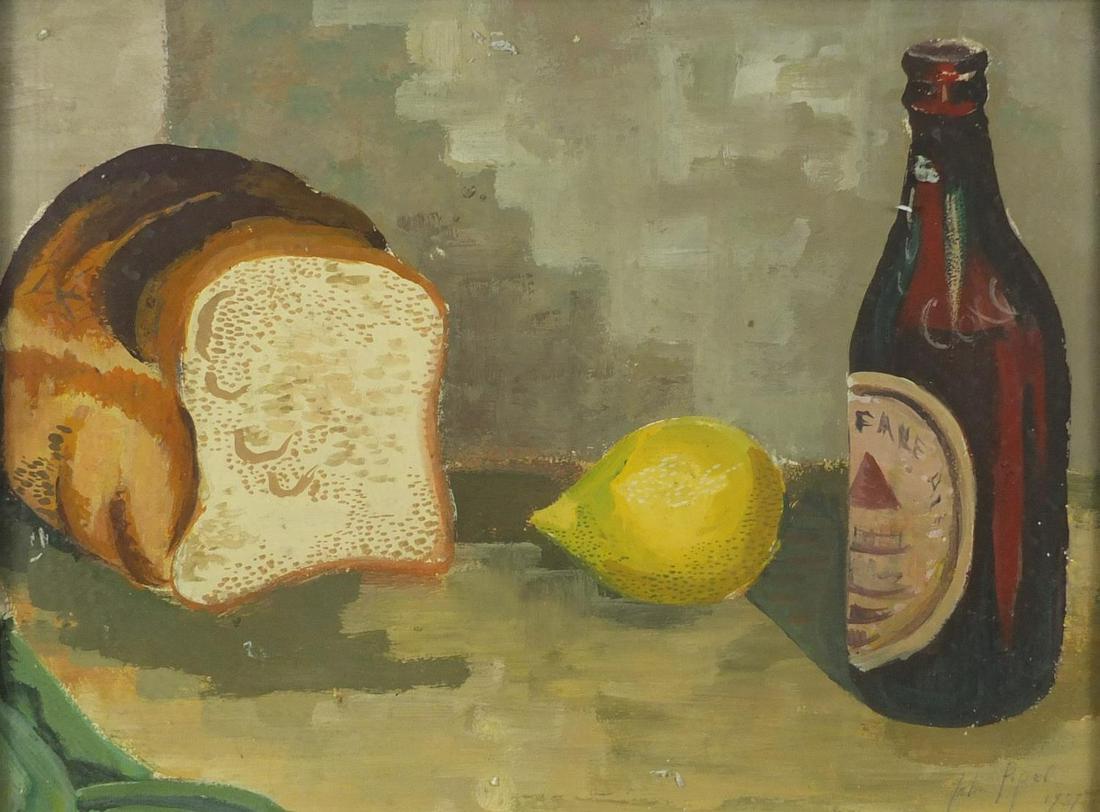 Manner of John Piper - Still life, gouache, inscribed: Manner of John Piper - Still life, gouache, inscribed verso, framed, 39cm x 29cm