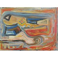 Manner of Jay Milder - Abstract composition, American: Manner of Jay Milder - Abstract composition, American school oil on canvas board, unframed, 71cm x 53cm