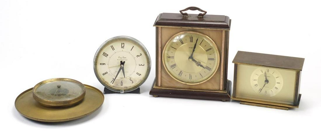 Three mantel clocks and a barometer including the Big: Three mantel clocks and a barometer including the Big Ben Repeater by Westclox