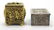 Antique brass tobacco box decorated in relief with - 3