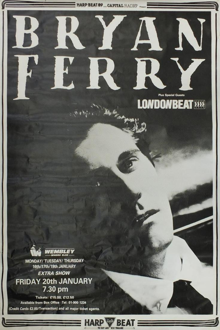Bryan Ferry Harp Lager music poster, 150cm x 104cm: Bryan Ferry Harp Lager music poster, 150cm x 104cm