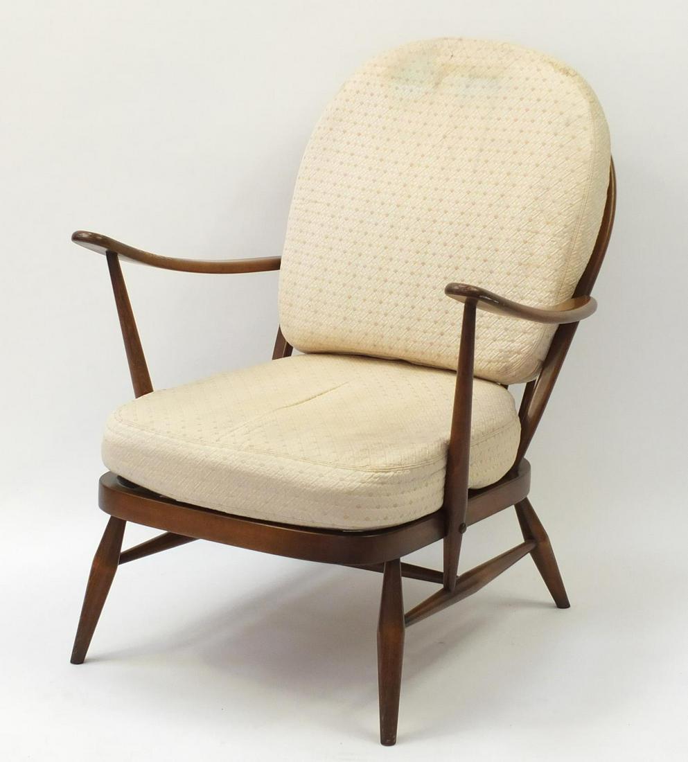 Ercol elm stick back armchair, 81cm high: Ercol elm stick back armchair, 81cm high