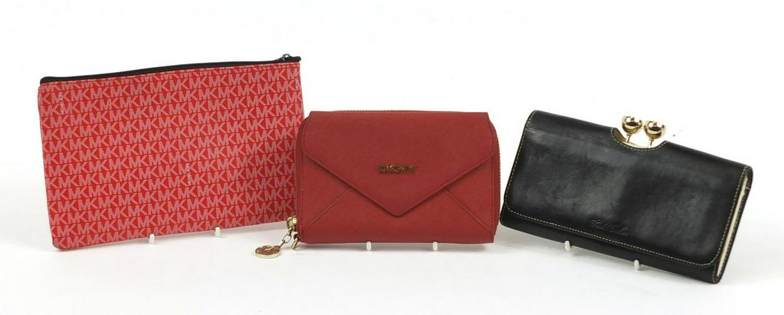 Three designer purses comprising Ted Baker, Michael: Three designer purses comprising Ted Baker, Michael Kors and DKNY