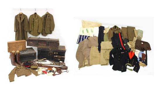 Good collection of militaria relating to Major George: Good collection of militaria relating to Major George Stainton including two Royal Artillery peaked caps, one with Herbert Johnson of New Bond Street stamp, Wilkinson dress sword with steel blade havi