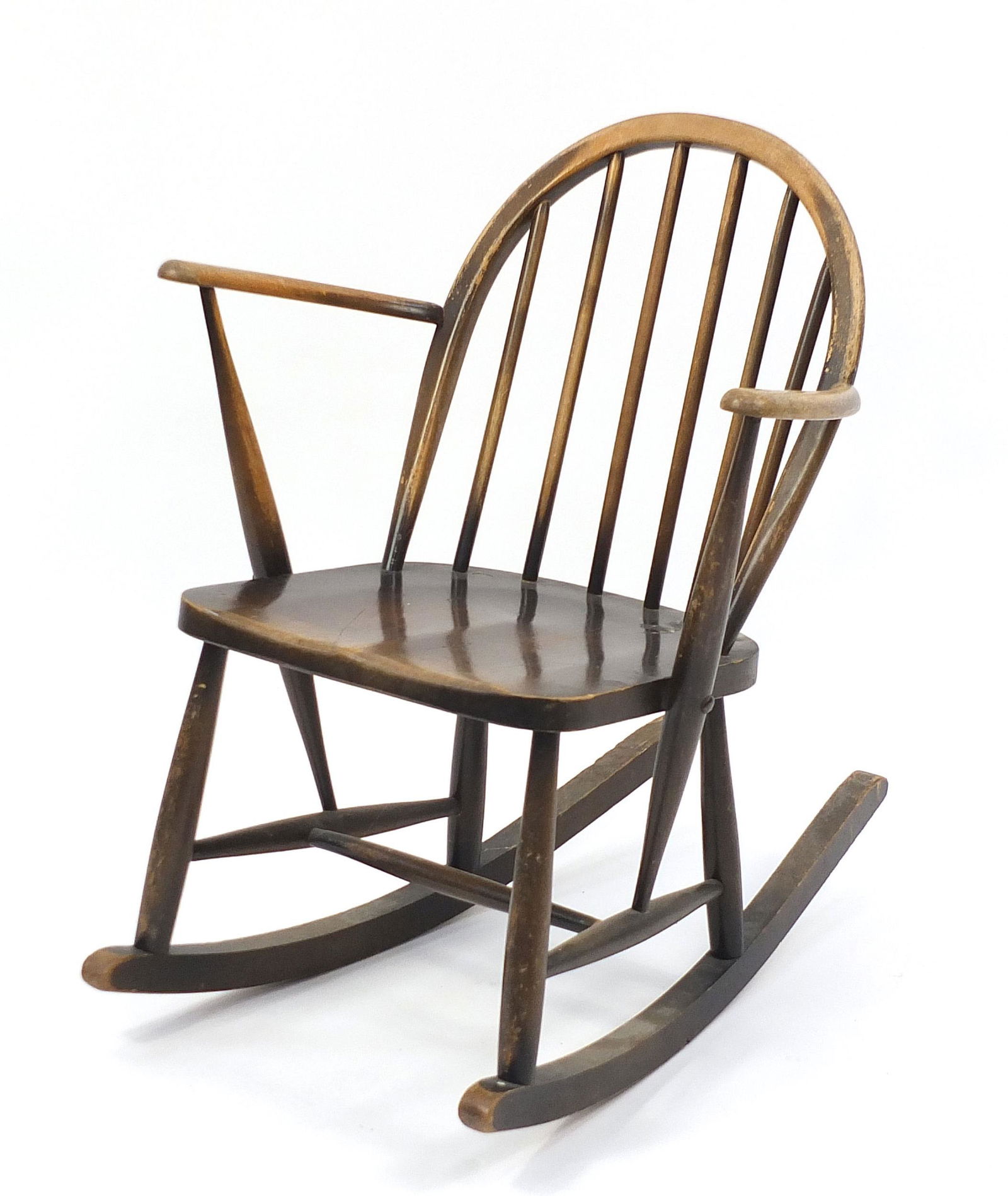 Ercol elm child's rocking chair, 75cm high: Ercol elm child's rocking chair, 75cm high