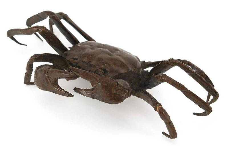Large Japanese patinated bronze crab, ch... (0209) on Jan 26, 2022 Eastbourne Auctions in