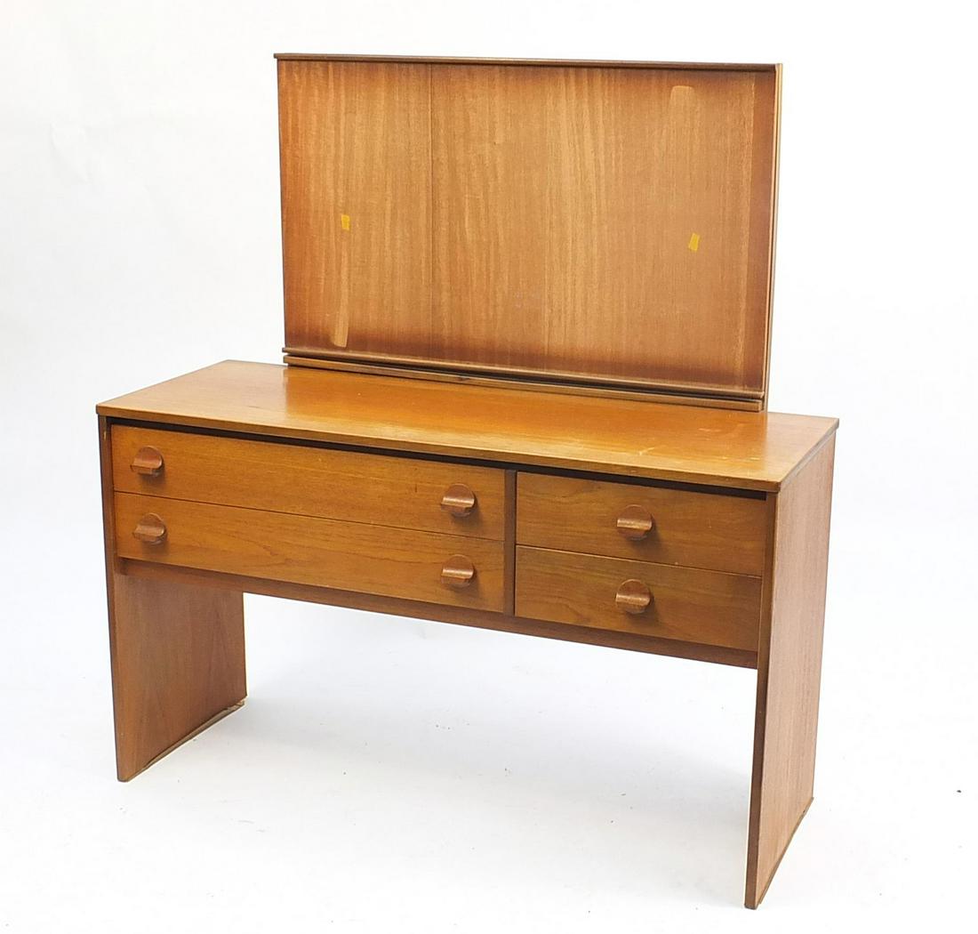 John & Sylvia Reid for Stag Furniture, v...: John & Sylvia Reid for Stag Furniture, vintage teak dressing table with four drawers, 127cm H x 118cm W x 44cm D