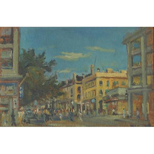 Town scene with figures and buildings, Chinese school (1418) on Feb 18, 2022 Eastbourne