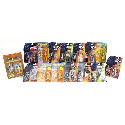 Star Wars and D C Comics action figures housed in sealed blister packs including Droids and The: Star Wars and D C Comics action figures housed in sealed blister packs including Droids and The Power of the Force