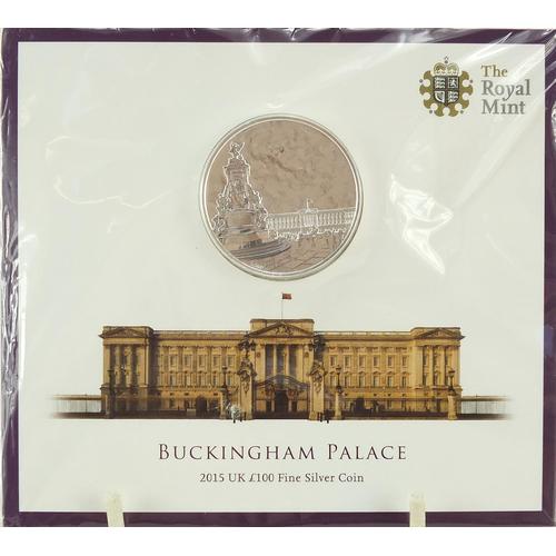 Royal Mint 2015 Buckingham Palace fine silver one hundred pound coin: Royal Mint 2015 Buckingham Palace fine silver one hundred pound coin