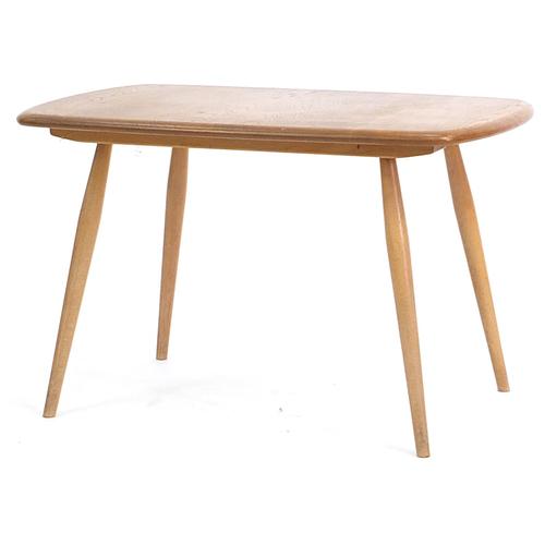Ercol light elm Windsor occasional table, 45cm H x 72.5cm W x 44cm D: Ercol light elm Windsor occasional table, 45cm H x 72.5cm W x 44cm D