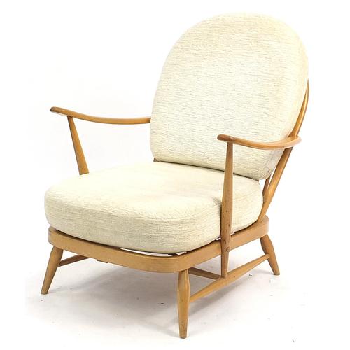 Ercol light elm Windsor armchair, 85cm high: Ercol light elm Windsor armchair, 85cm high