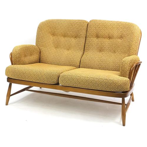 Ercol elm Jubilee two seater settee, 142cm wide: Ercol elm Jubilee two seater settee, 142cm wide
