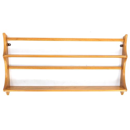 Ercol light elm wall hanging plate rack, 50cm H x 97cm W x 13cm D: Ercol light elm wall hanging plate rack, 50cm H x 97cm W x 13cm D
