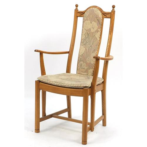 Ercol ash and elm carver chair, 106cm high: Ercol ash and elm carver chair, 106cm high