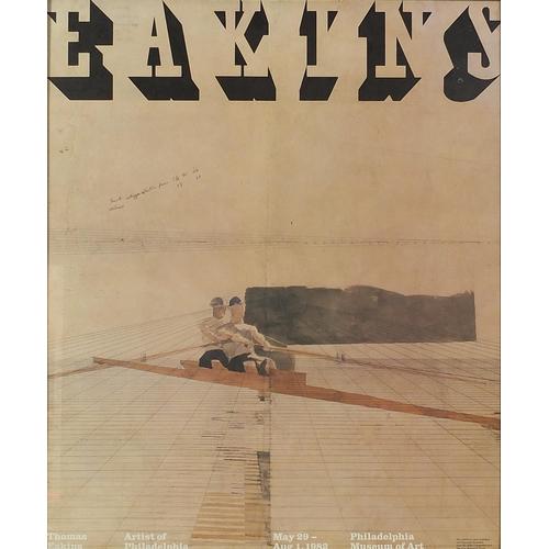 After Thomas Eakins - Philadelphia Museum of Art Gallery poster, framed and glazed, 60cm x 50cm: After Thomas Eakins - Philadelphia Museum of Art Gallery poster, framed and glazed, 60cm x 50cm excluding the frame