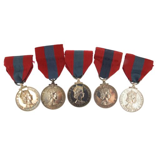 Five British military Elizabeth II Imperial Service medals with cases awarded to Thomas Silcock,: Five British military Elizabeth II Imperial Service medals with cases awarded to Thomas Silcock, John Ambrose Croft, Robert William Marsh, Ernest John Nettle Ingham and Henry William Lake