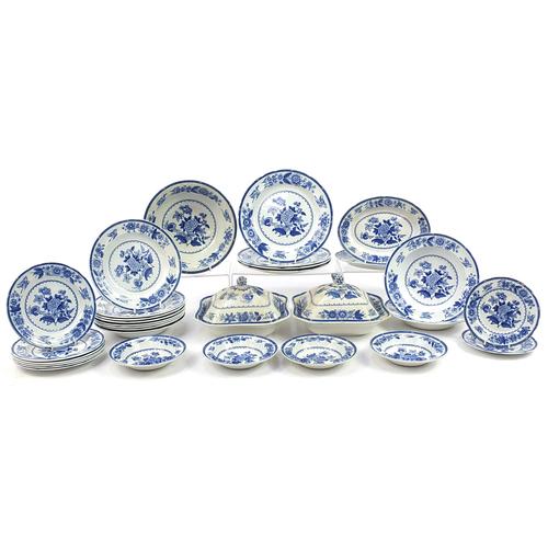 Copeland Spode Heron Dinnerware Including A Pair Of Lidded Tureens And