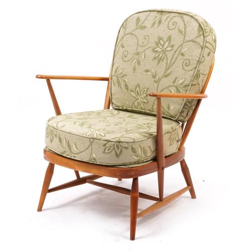 Ercol light elm Windsor armchair, 85cm high: Ercol light elm Windsor armchair, 85cm high