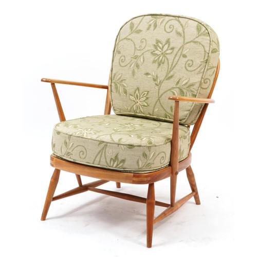 Ercol light elm Windsor armchair, 85cm high: Ercol light elm Windsor armchair, 85cm high