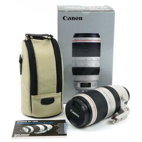 Canon EF 100-400mm F/4.5-5.6L IS II USM camera lens with box, case and camo cover, 22cm in length: Canon EF 100-400mm F/4.5-5.6L IS II USM camera lens with box, case and camo cover, 22cm in length