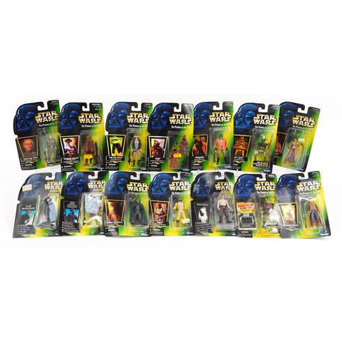 Fourteen Star Wars Power of the Force action figures by Kenner, housed in sealed blister packs: Fourteen Star Wars Power of the Force action figures by Kenner, housed in sealed blister packs including Ponda Daba and Yak Face