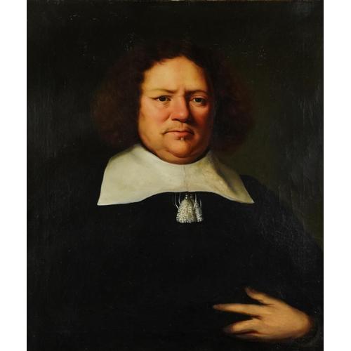 After Ferdinand Bol - Portrait of a gentleman, possibly Lord Hebdon, antique Dutch school oil on: After Ferdinand Bol - Portrait of a gentleman, possibly Lord Hebdon, antique Dutch school oil on canvas, mounted and framed, 69cm x 59cm excluding the mount and frame