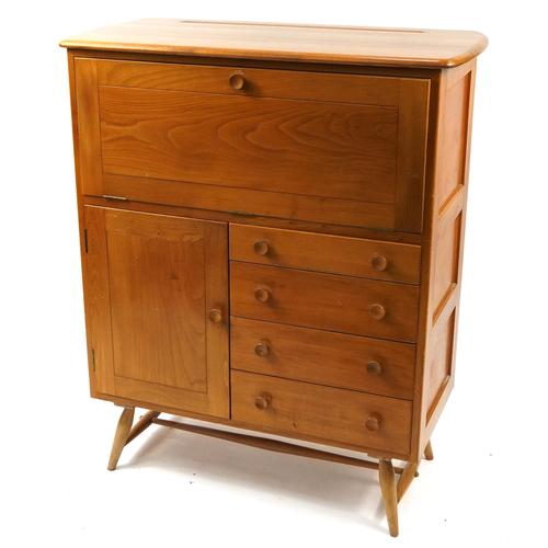 Ercol light elm Windsor cocktail cabinet, 116cm H x 97cm W x 46.5cm D: Ercol light elm Windsor cocktail cabinet, 116cm H x 97cm W x 46.5cm D