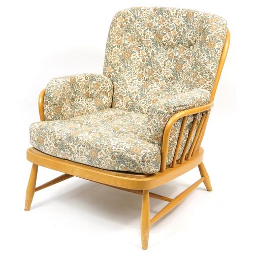 Ercol light elm Jubilee armchair, 80cm wide: Ercol light elm Jubilee armchair, 80cm wide