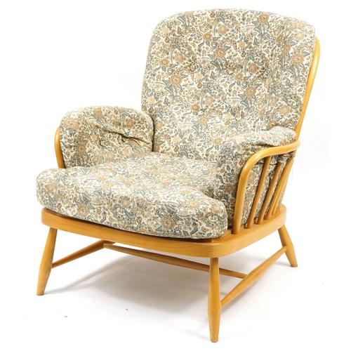 Ercol light elm Jubilee armchair, 80cm wide: Ercol light elm Jubilee armchair, 80cm wide