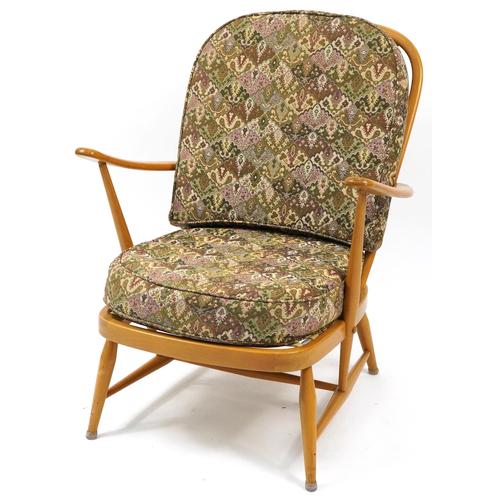 Ercol light elm Windsor armchair, 88cm high: Ercol light elm Windsor armchair, 88cm high