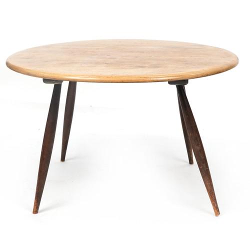 Ercol elm circular occasional table, 44cm high x 74cm in diameter: Ercol elm circular occasional table, 44cm high x 74cm in diameter