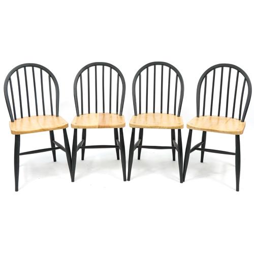 Set of four Ercol half painted dining chairs: Set of four Ercol half painted dining chairs