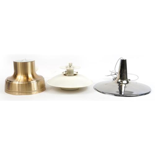 Three mid century design light fittings including Granhaga designed by Carl Thore, Habitat and one: Three mid century design light fittings including Granhaga designed by Carl Thore, Habitat and one Italian, the largest 48.5cm in diameter