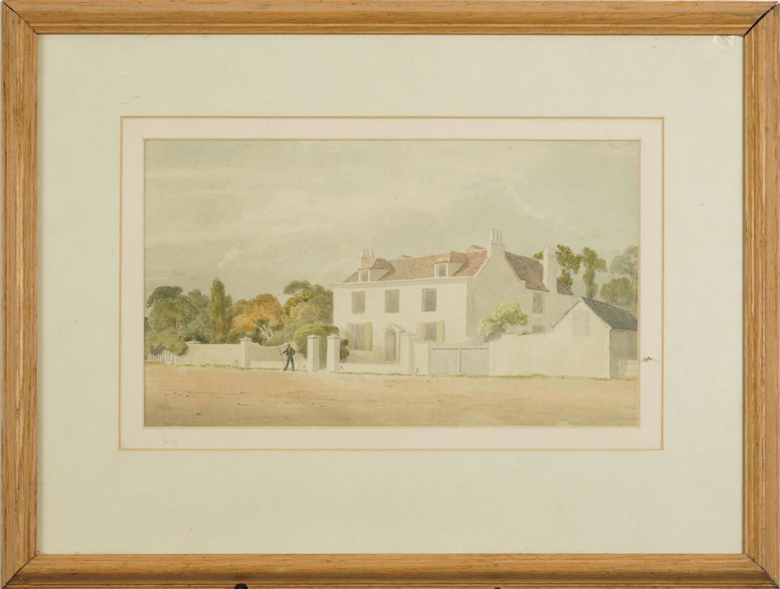 Attributed to John Chessell Buckler - Buckland House near Portsmouth, 19th century watercolour,: Attributed to John Chessell Buckler - Buckland House near Portsmouth, 19th century watercolour, various inscriptions verso including Attributed to John Chessell Buckler or possibly his father John Buc