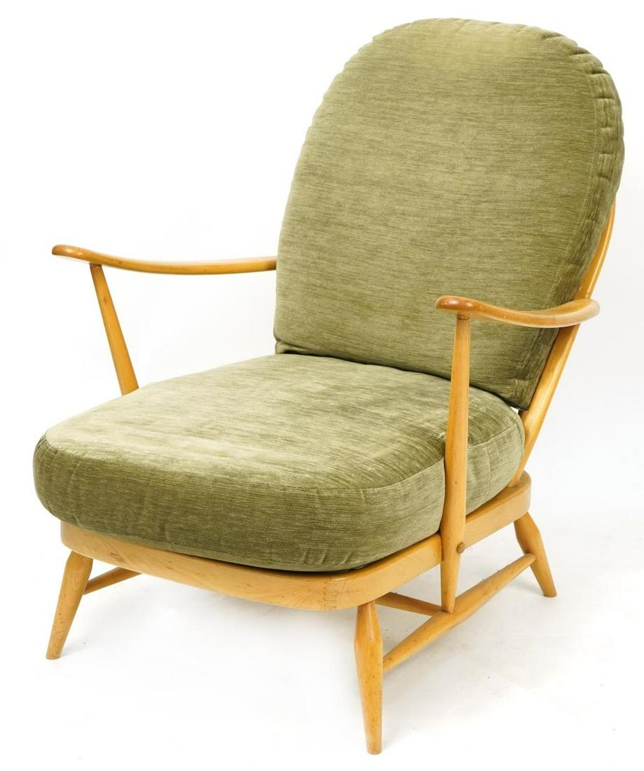 Ercol Windsor 203 light elm stick back armchair, 88cm high: Ercol Windsor 203 light elm stick back armchair, 88cm high