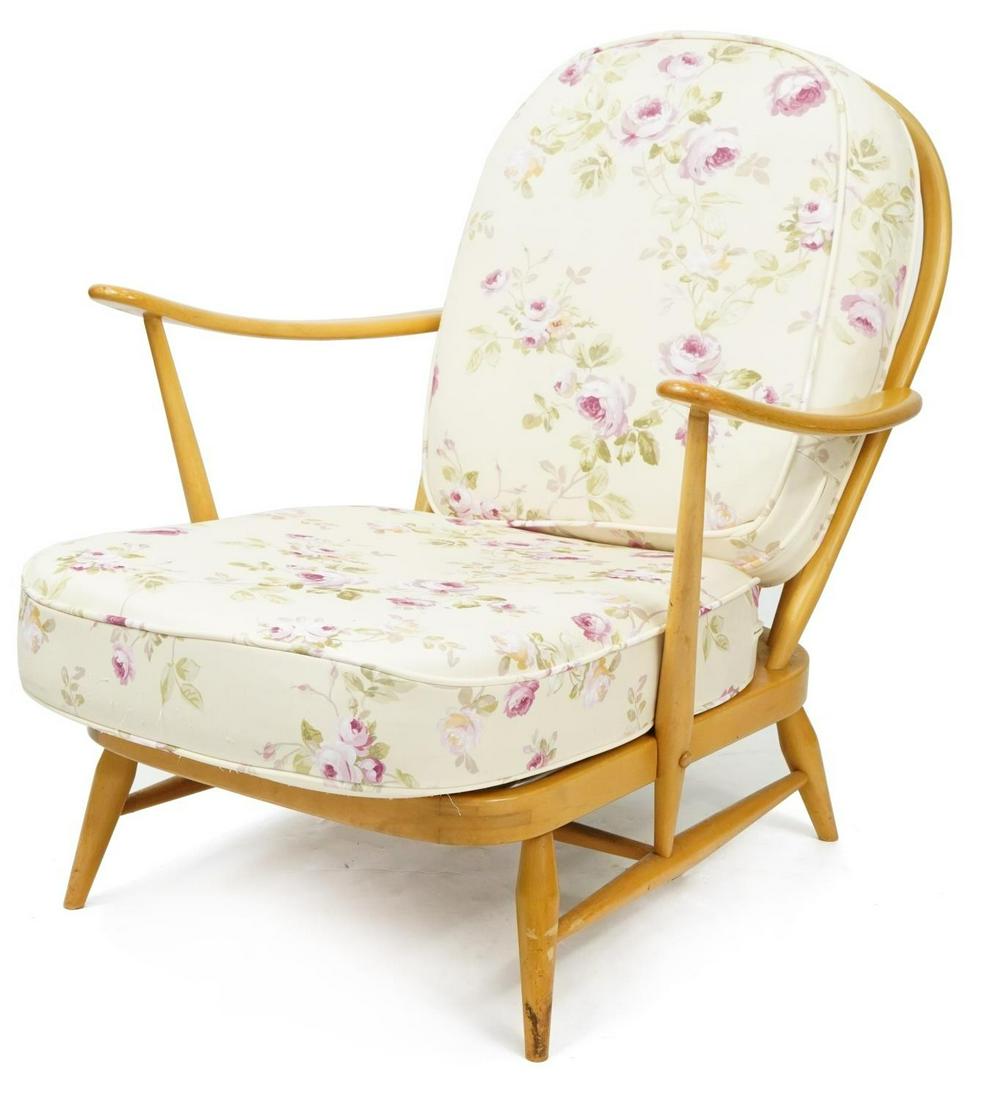 Ercol Windsor 203 light elm armchair with lift off cushions,, 80cm high: Ercol Windsor 203 light elm armchair with lift off cushions,, 80cm high