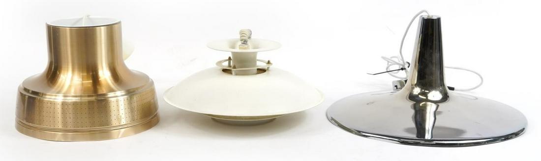 Three mid century design light fittings including Granhaga designed by Carl Thore, Habitat and one: Three mid century design light fittings including Granhaga designed by Carl Thore, Habitat and one Italian, the largest 48.5cm in diameter